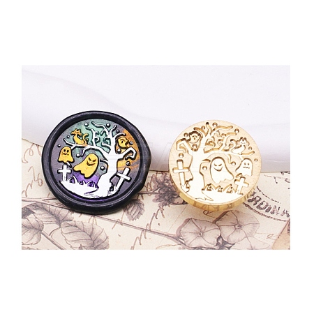 Halloween Series Wax Seal Brass Stamp Heads AJEW-M039-01P-1