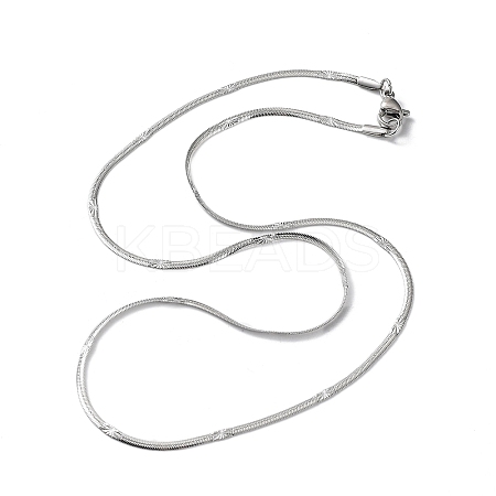 Non-Tarnish 304 Stainless Steel Flat Snake Chain Necklaces for Women LS-NJEW-D058-03P-1