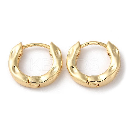 Brass Textured Hoop Earrings EJEW-K247-10G-1