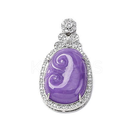 Dyed Natural Myanmar Jade Ruyi Pendants KK-Q050-02B-1