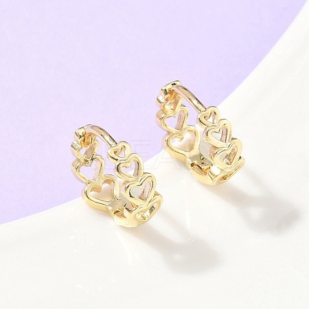 Hollow Heart Brass Hoop Earrings EJEW-Z102-16G-1