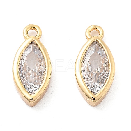 Brass Micro Pave Clear Cubic Zirconia Charms LS-KK-G516-27G-1