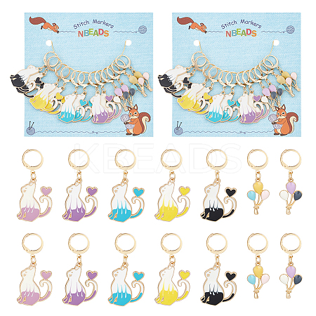 Alloy Enamel Pendant Locking Stitch Markers HJEW-AB00158-1