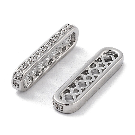 Brass Micro Pave Clear Cubic Zirconia Multi-Strands Links KK-B082-16P-1