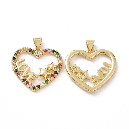 Brass Cubic Zirconia Pendants KK-G453-01G-01-1