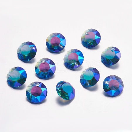 Faceted Glass Rhinestone Charms RGLA-F051-12mm-206PS-1