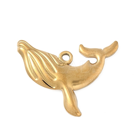 304 Stainless Steel Whale Pendants STAS-S186-05B-G-1