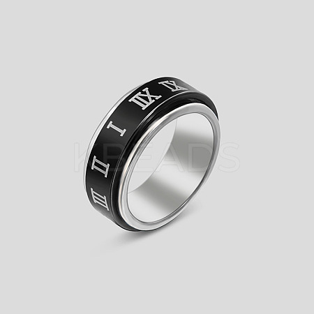 Rotatable 304 Stainless Steel Finger Rings FS-WGF1F3F-13-1