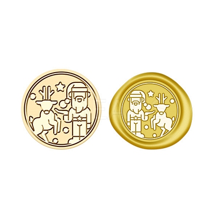 Christmas Series Wax Seal Brass Stamp Head LS-AJEW-Z031-04G-05-1
