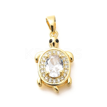 Brass Micro Pave Cubic Zirconia Pendants KK-G519-18G-03-1