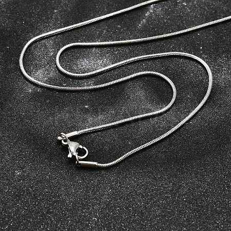 Non-Tarnish 304 Stainless Steel Snake Chain Necklaces NJEW-E122-32B-1
