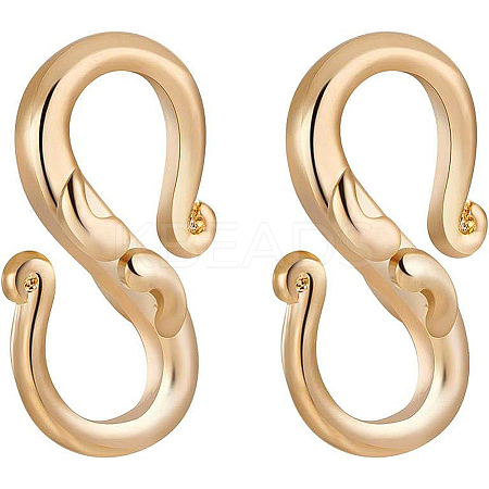 Brass S-Hook Clasps KK-BC0003-76G-1