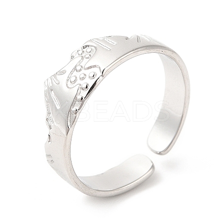 Non-Tarnish 201 Stainless Steel Open Cuff Ring RJEW-E063-41P-1