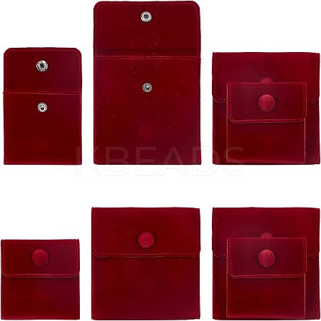 8Pcs 2 Style Square Velvet Jewelry Bags TP-FH0001-01B-1