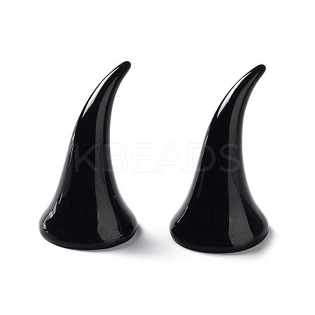 Halloween 3D Devil Horns Opaque Resin Cabochons RESI-F051-A01-1