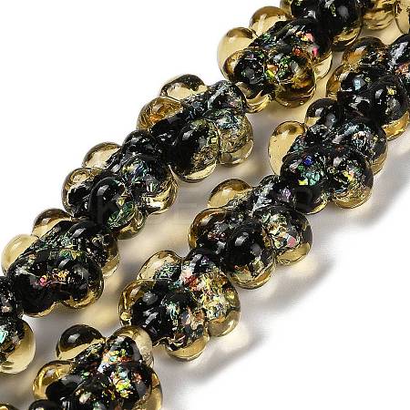 Handmade Dichroic Foil Glass Beads Strands DICH-U001-04A-1