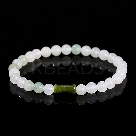 Natural Southern Jade Round Beads Stretch Bracelets WG583E5-10-1