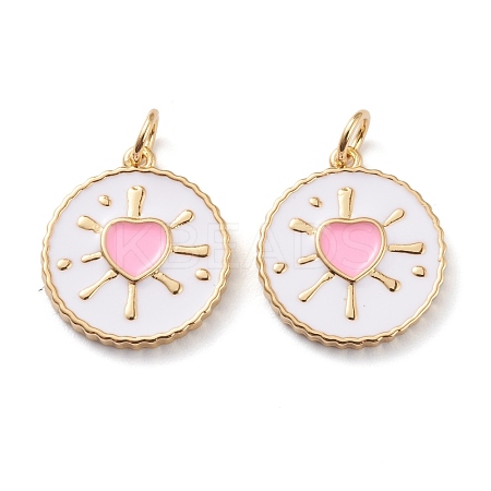 Real 18K Gold Plated Brass Enamel Pendants ZIRC-Z008-11A-1
