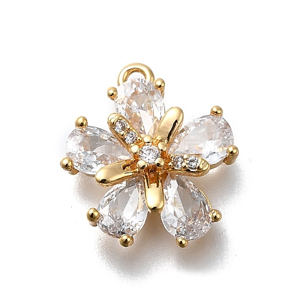 Brass Micro Pave Cubic Zirconia Pendants KK-D312-14G-1