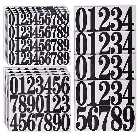 12 Sheets 3 Styles PVC Number Adhesive Decorative Stickers DIY-GL0004-59-1