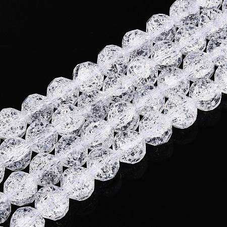 Transparent Crackle Glass Beads Strands GLAA-N053-10mm-11-1