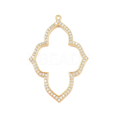 Brass Micro Pave Cubic Zirconia Pendants KK-Z133-05G-02-1