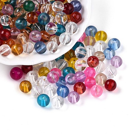 Baking Paint Transparent Glass Beads DGLA-Q022-8mm-M-1