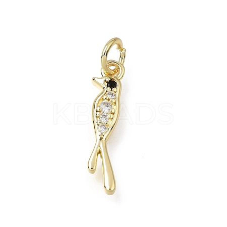 Brass Micro Pave Black Cubic Zirconia Pendants CU-L001-09G-02-1