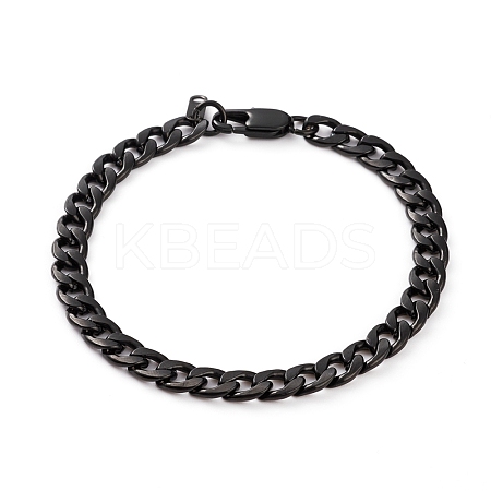 Men's 304 Stainless Steel Cuban Link Chain Bracelets BJEW-JB05917-02-1