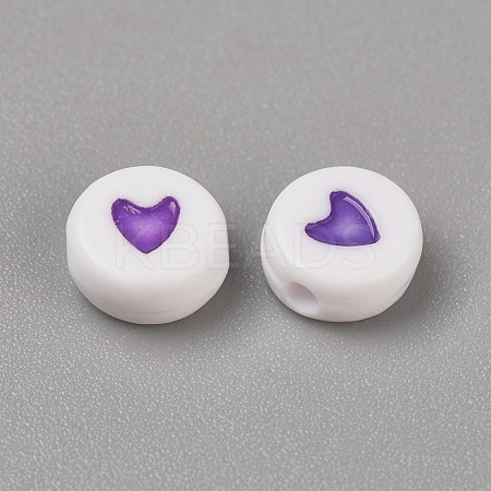 Acrylic Enamel Beads OACR-WH0003-04G-1