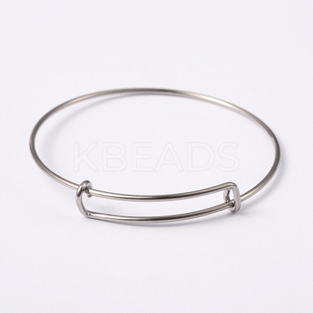 Non-Tarnish Adjustable 304 Stainless Steel Expandable Bangle Making X-BJEW-L604-10-1