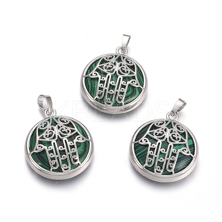 Synthetic Malachite Pendants G-L512-J19-1