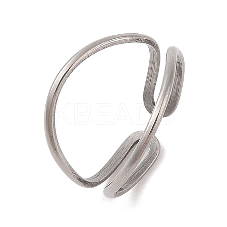 Non-Tarnish 304 Stainless Steel Double Layer Cuff Rings for Women RJEW-G322-01P-1