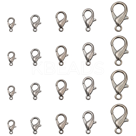 100Pcs 5 Styles Zinc Alloy Lobster Claw Clasps FIND-YW0006-18B-1
