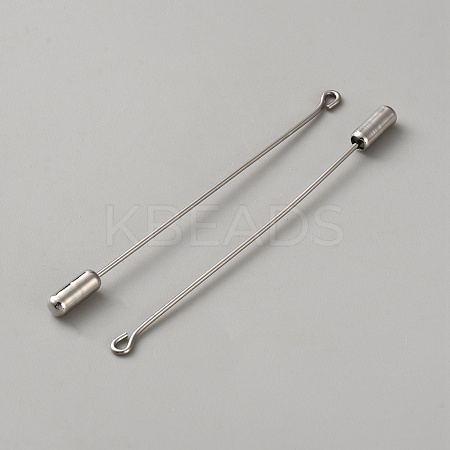 304 Stainless Steel Eye Pins Brooch Findings STAS-TAC0024-05B-1