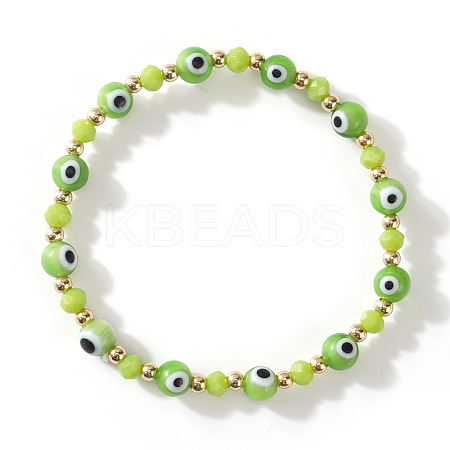 Glass Evil Eye Beaded Stretch Bracelets for Women Men VP6778-7-1