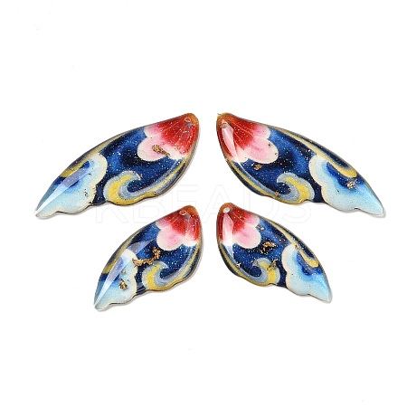 4Pcs 4 Styles Transparent Epoxy Resin Pendants RESI-B032-05B-1