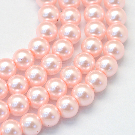Baking Painted Pearlized Glass Pearl Round Bead Strands X-HY-Q003-4mm-70-1