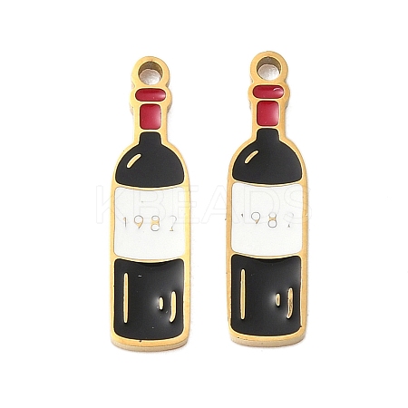 304 Stainless Steel Enamel Pendants X1-STAS-G360-04G-04-1