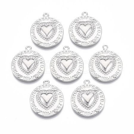 Brass Micro Pave Cubic Zirconia Pendants KK-T062-03P-NF-1