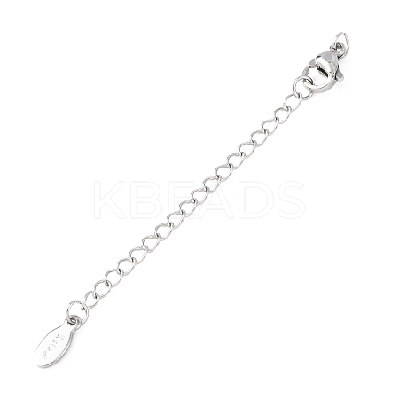 304 Stainless Steel Chain Extender with Oval Charms STAS-G383-07P-1