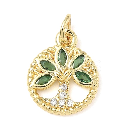 Brass Micro Pave Cubic Zirconia Charms ZIRC-I356-22G-1