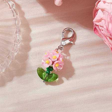Resin & Glass Beaded Pendant Decorations HJEW-MZ00169-05-1