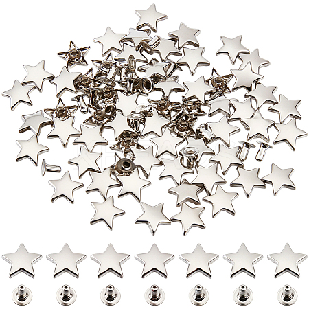 100Pcs Iron Semi-Tublar Rivet Studs DIY-CY0002-98P-1