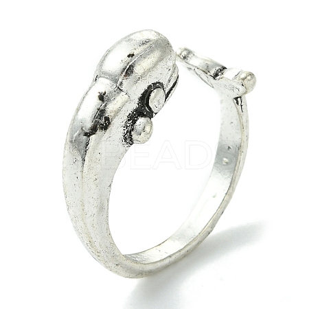 Whale Alloy Open Cuff Rings RJEW-K275-11AS-1