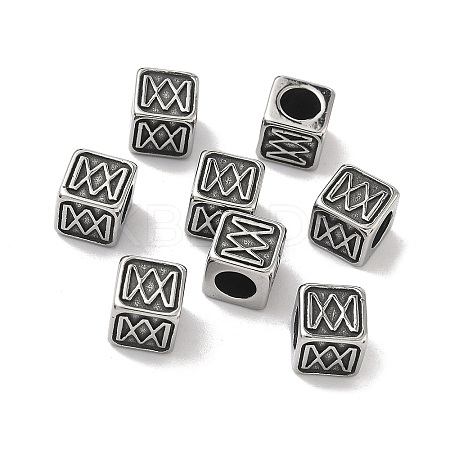 Retro 316 Surgical Stainless Steel European Style Beads STAS-L307-15AS-02-1