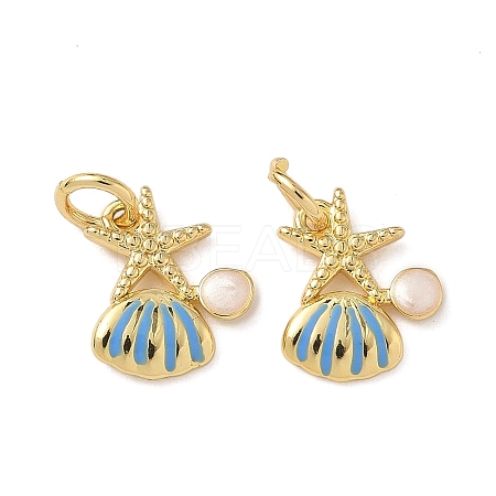 Brass Enamel Pendants KK-P334-32G-1