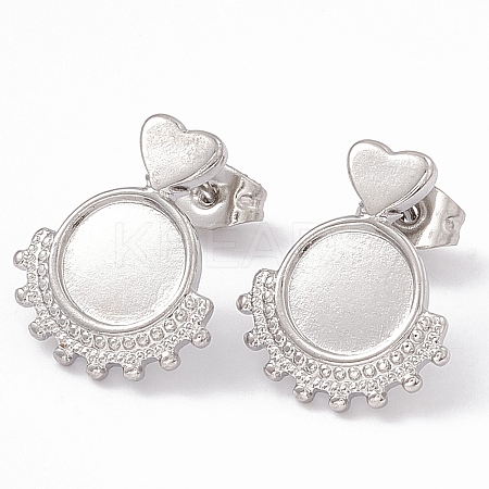 Non-Tarnish 304 Stainless Steel Stud Earring Findings EJEW-G338-02P-1