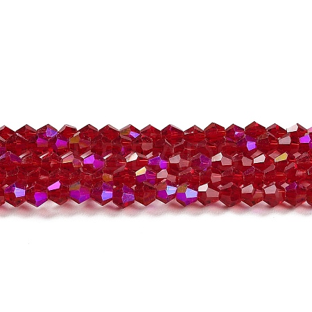 Transparent Electroplate Glass Beads Strands GLAA-F029-2mm-D27-1