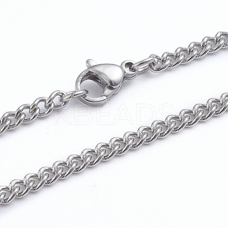 Non-Tarnish 304 Stainless Steel Curb Chains Twist Chains Necklaces LS-NJEW-L173-006-P-1